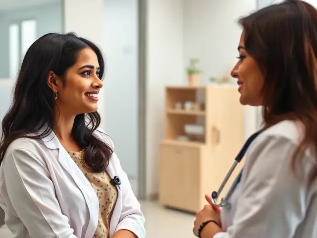 Young Indian woman consulting a female doctor about PCOS care